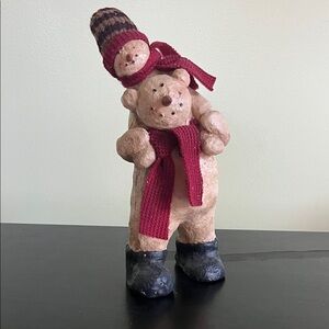 Holiday folk art-style resin snowmen